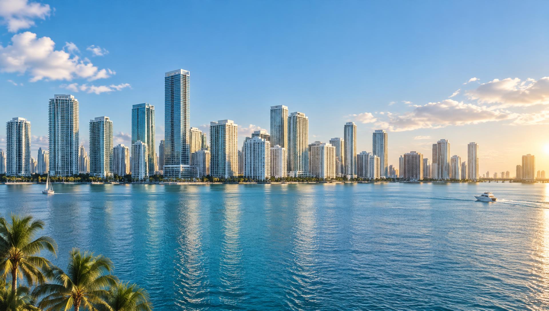 Miami skyline and Biscayne Bay